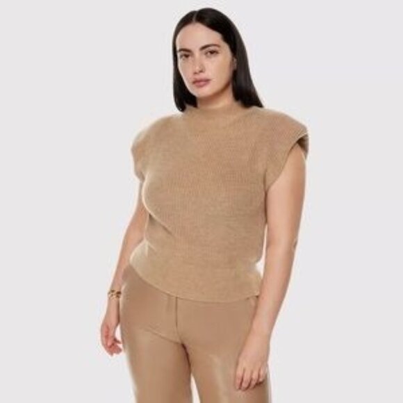 Aritzia Babaton Womens Merino Wool Sleeveless Sweater S Beige - Picture 1 of 7